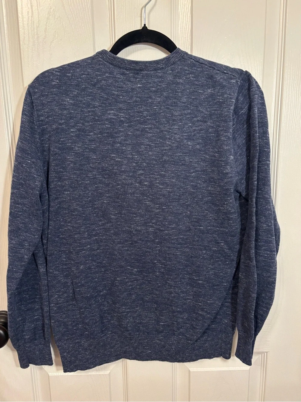 J.Crew Women’s 100% Cotton Marled Blue Crewneck Sweater Size Large